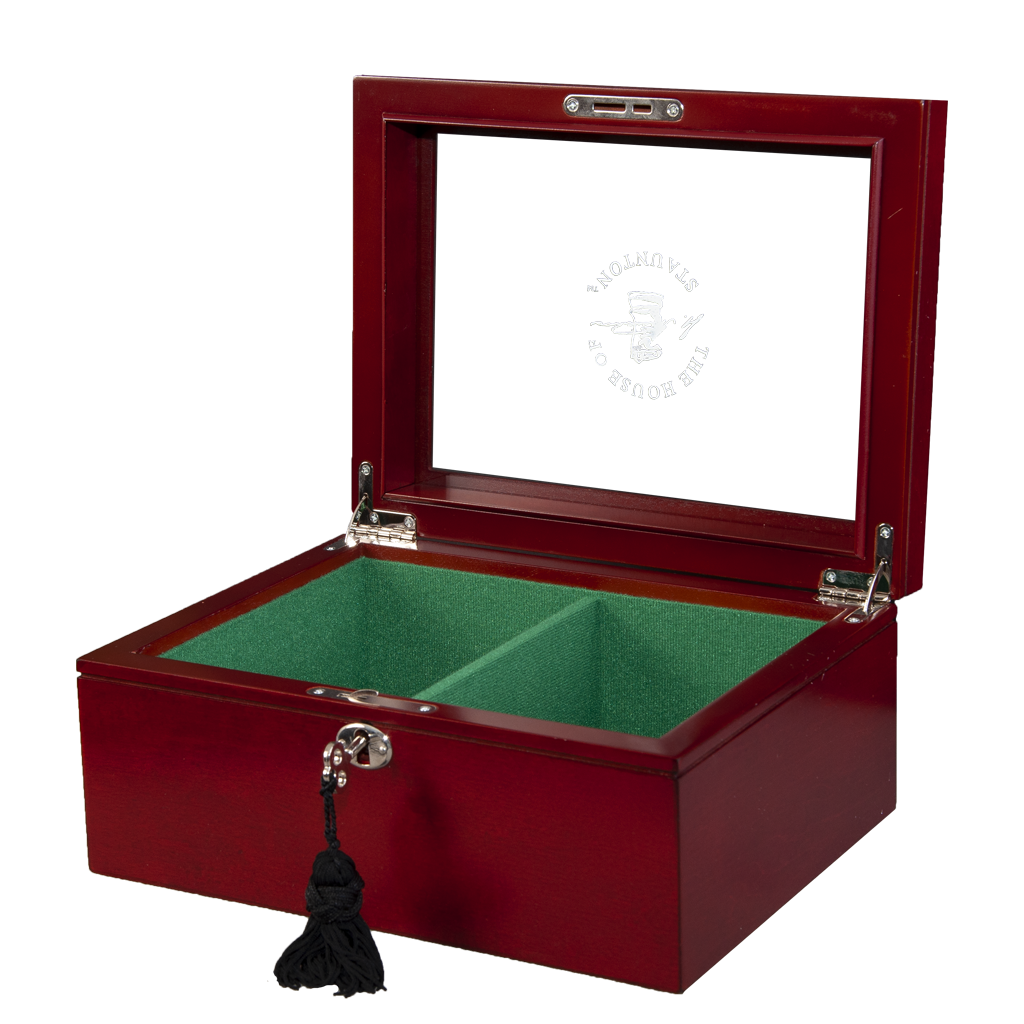 House of Staunton Superior Chess Box Red Burl