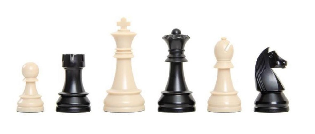 The German Series Triple Peso Regulation Plastic Chess Pieces - 3.75\" King (50 piezas)